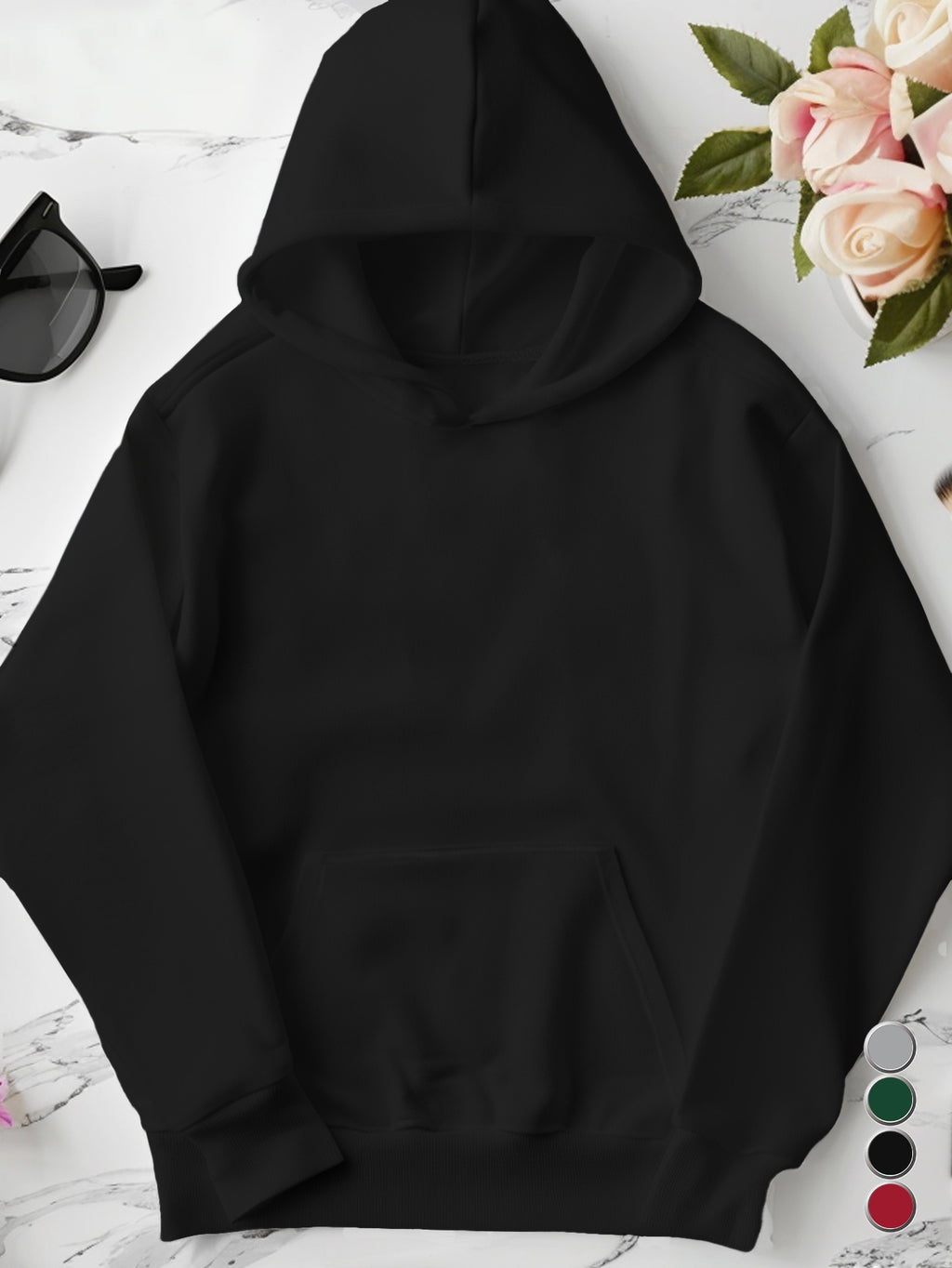 teediy Women'S Horse Heartbeat Minimalist Line Hooded Sweatshirt - Elegant Horse & Heartbeat Design, Long Sleeve Casual Pullover with Pockets