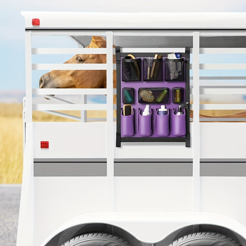 Organizer Attrezzatura Equestre Appendibile - Poliestere Resistente Viola/Blu