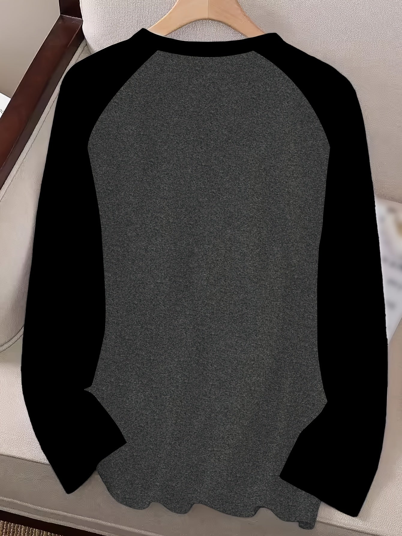 1pc Women'S Casual Horse Heartbeat Graphic T-Shirt, Polyester Knit Crew Neck Long Sleeve Pullover with Medium Stretch, Regular Fit All-Season Tee