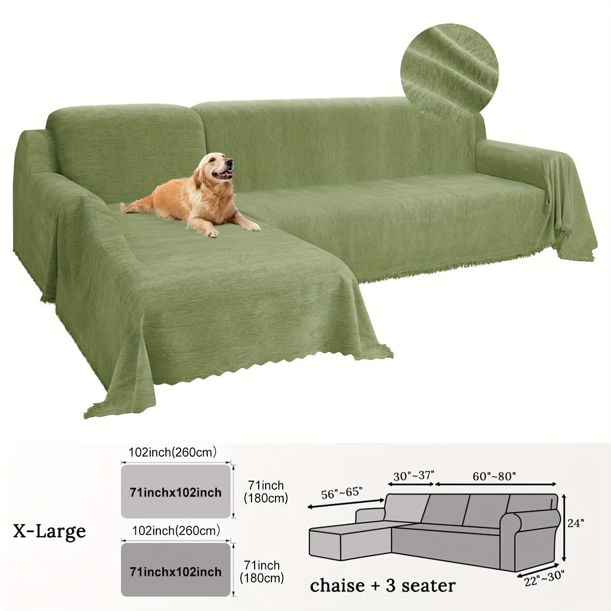 2pcs Chenille Sofa Covers for 2/3/4-Seater & Sectional Sofas - Double-Sided, Machine Washable, Pet-Friendly, Modern Gray & Beige Design with Geometric Patterns, Perfect for Living Room Decor, Sofa Covers for Living Room, Cozy