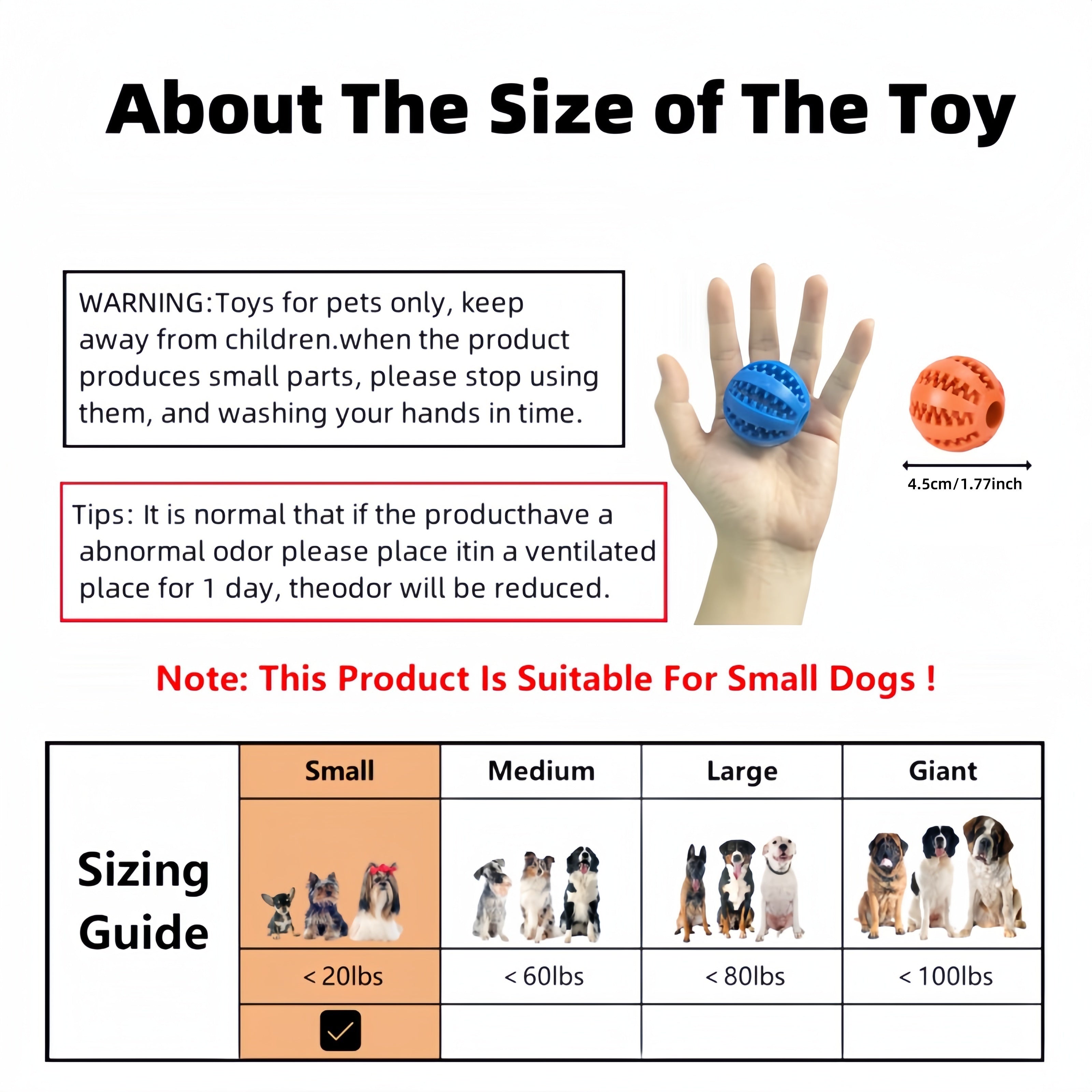 1pc Small Dog Ball Toy, Interactive Stretchy Puppy Chew Toys, Teeth Cleaning Rubber Food Ball Toys, Pet Accessories, Dog Toy Ball, Watermelon Ball, Teething Ball, Anti-bite Rubber Ball, Large And Small Dog Ball Pet Toys