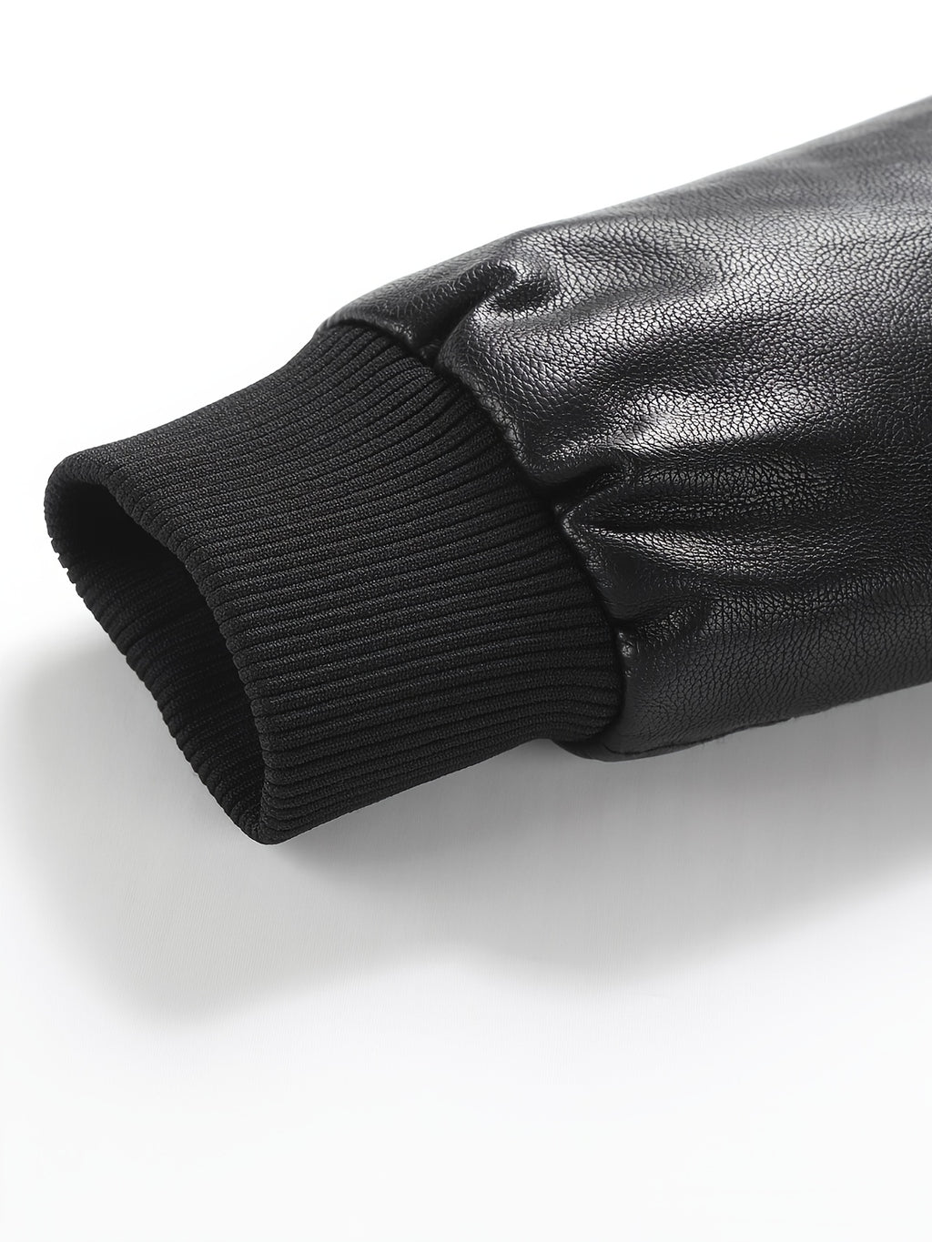 PUPU Women's Retro Leather Jacket - Black Long Sleeve Zipper Front Jacket with Pockets, Machine Washable Casual Outerwear for All Seasons