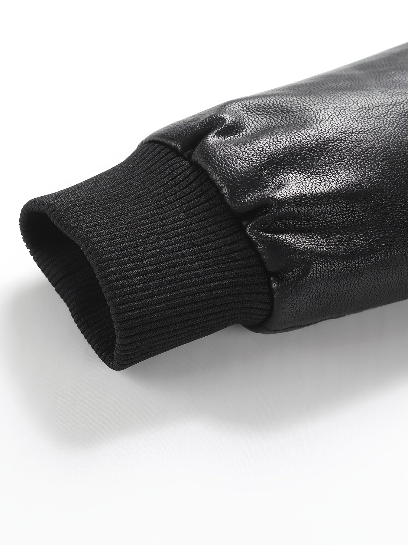 PUPU Women's Retro Leather Jacket - Black Long Sleeve Zipper Front Jacket with Pockets, Machine Washable Casual Outerwear for All Seasons