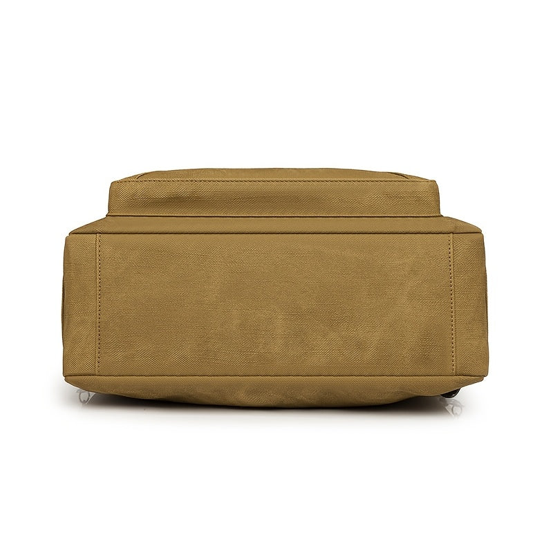 Vintage Style Women'S Shoulder Bag with Adjustable Strap, Multiple Zip Compartments, Synthetic Faux Leather, Polyester Lined - Available in Khaki, Black, Blue, Dark Green, Occasion Theme with Occasion Closure