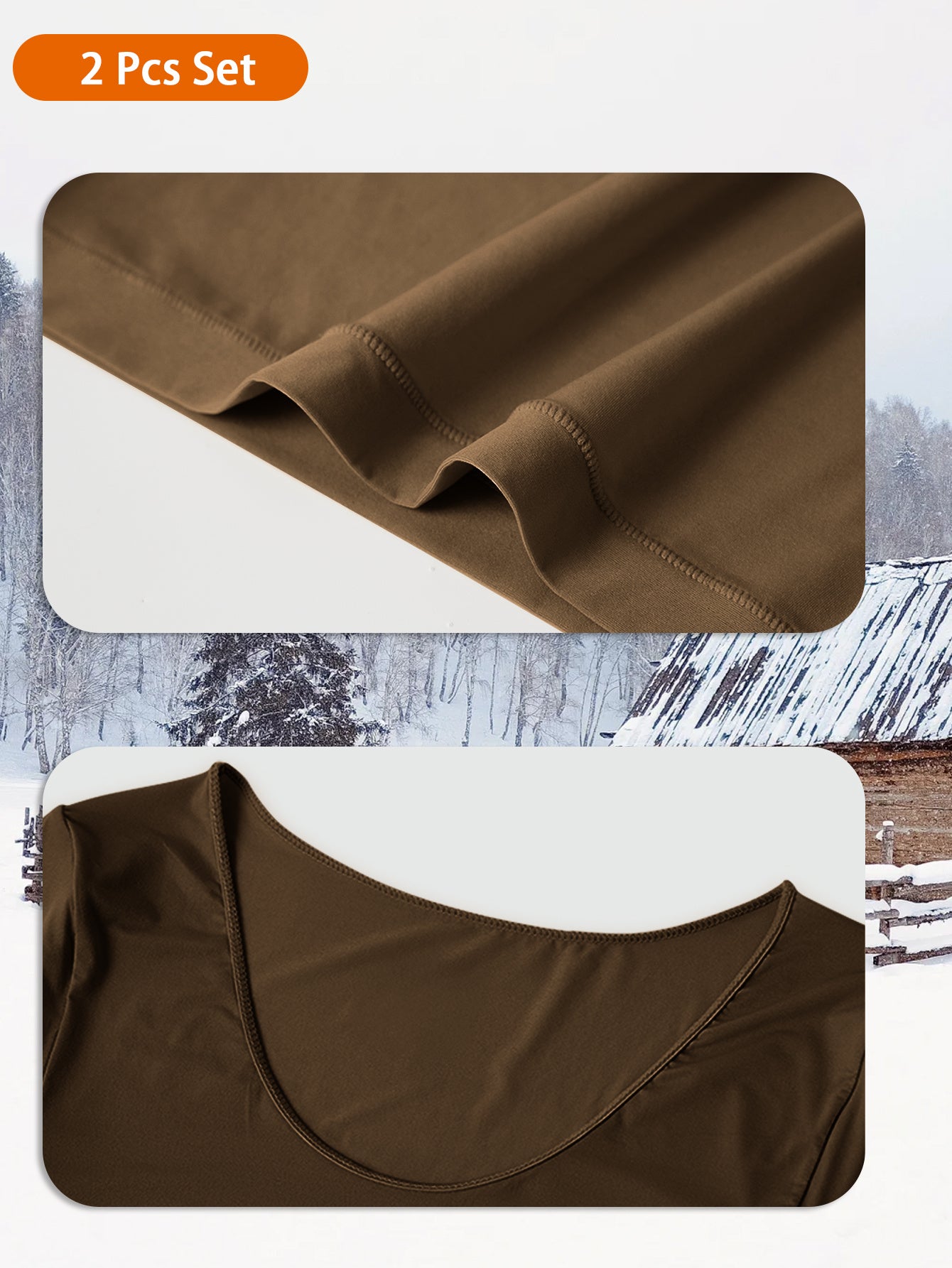 2pcs Women'S Solid Color Thermal Underwear Set - Ultra-Thin, Comfortable & Super Elastic, Seamless Long Sleeve Top & Pants for Autumn & Winter Loungewear, Elegant Style, Lightweight & Breathable, Perfect for Casual Attire, Lo