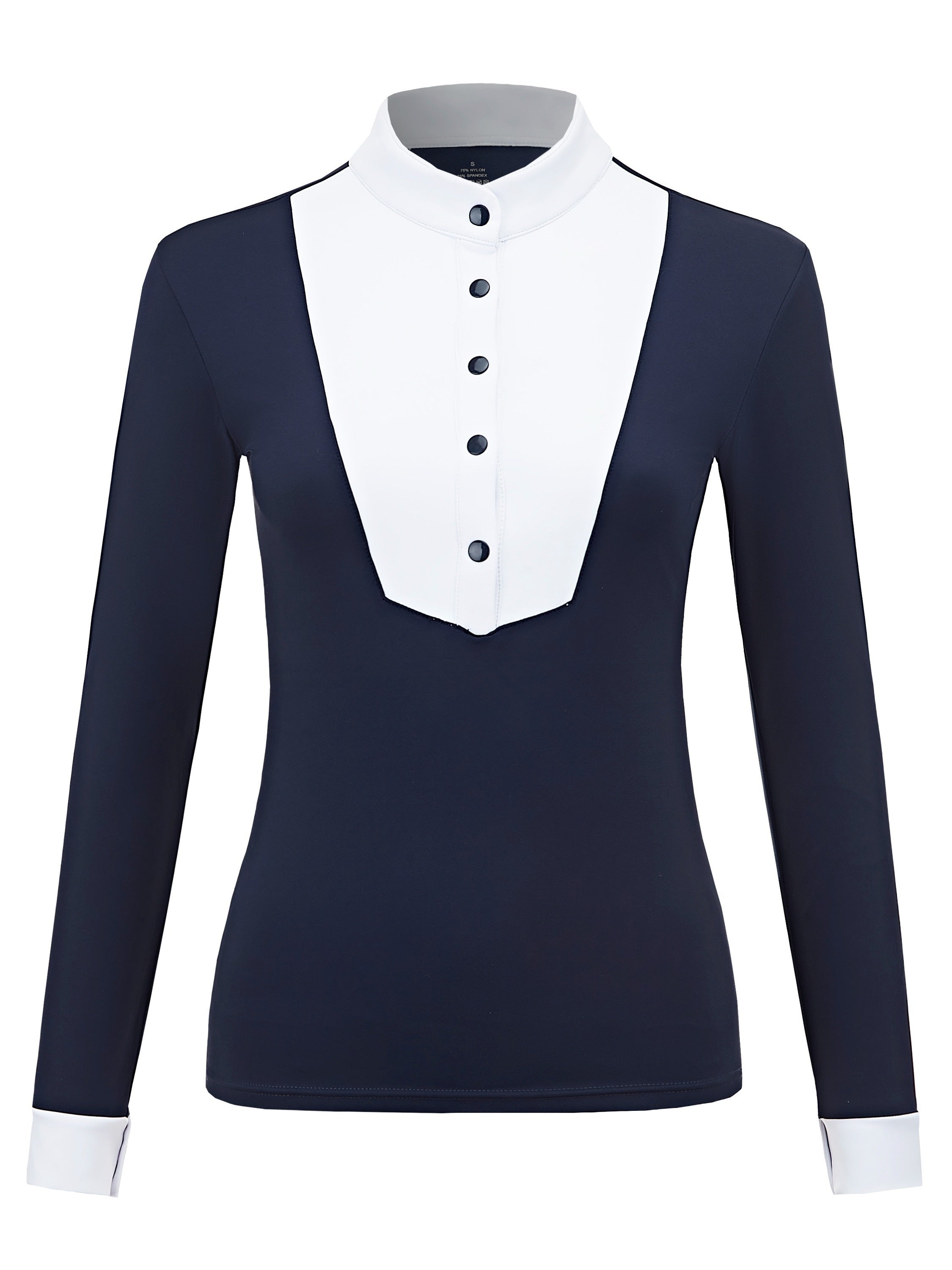 Maglia Equestre Donna Maniche Lunghe - Elastica Slim Fit con Collo Alto