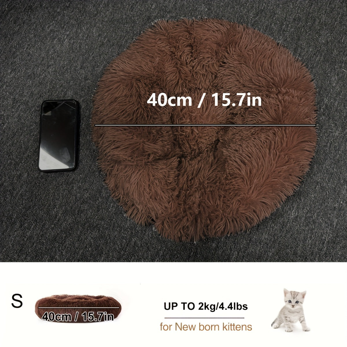 1pc Dog Kennel Cat Nest, Plush Round Pet Nest, Winter Warm Dog Bed, Pet Bed, Pet Supplies