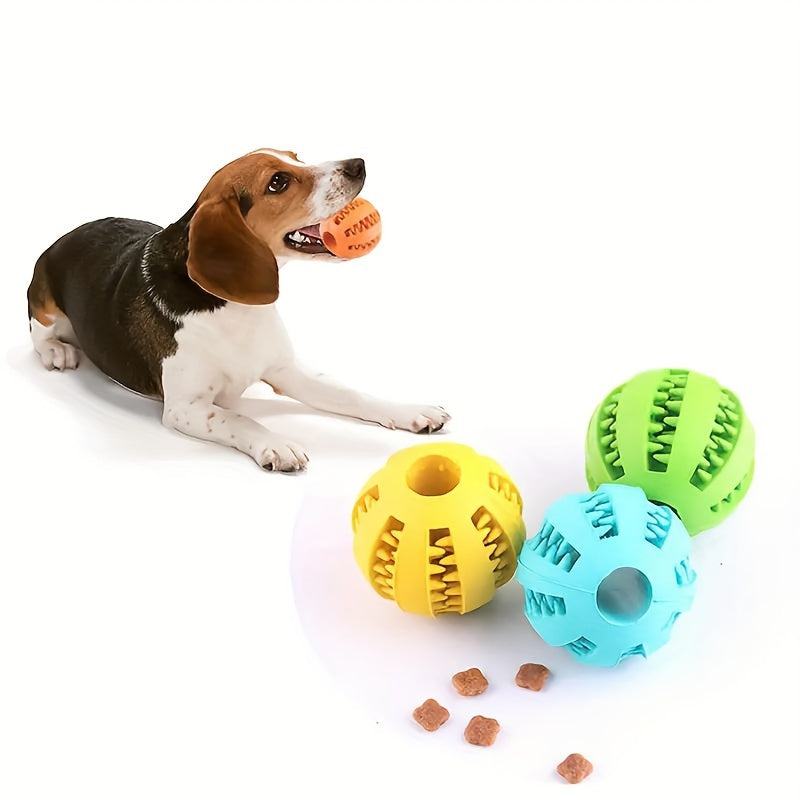 1pc Small Dog Ball Toy, Interactive Stretchy Puppy Chew Toys, Teeth Cleaning Rubber Food Ball Toys, Pet Accessories, Dog Toy Ball, Watermelon Ball, Teething Ball, Anti-bite Rubber Ball, Large And Small Dog Ball Pet Toys