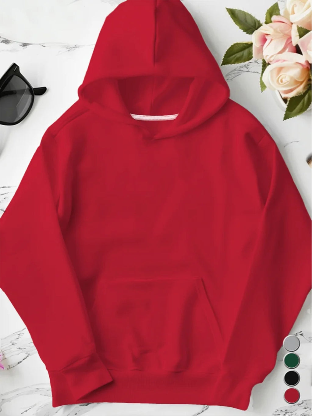 teediy Women'S Horse Heartbeat Minimalist Line Hooded Sweatshirt - Elegant Horse & Heartbeat Design, Long Sleeve Casual Pullover with Pockets