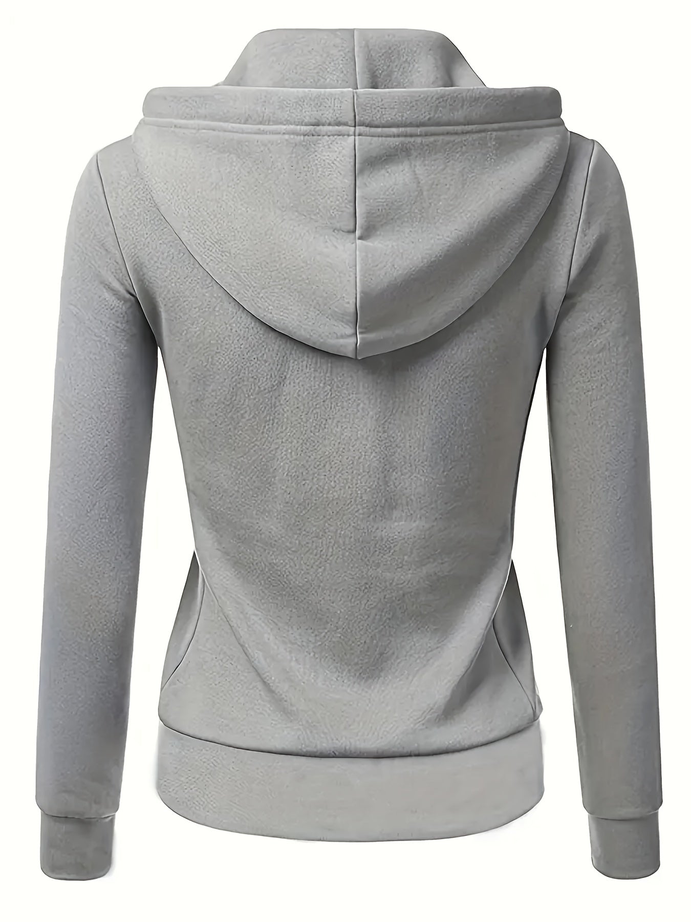 Women's Full-Zip Hoodie - Soft Inner Lining, Front Zipper Closure, Side Pockets - All-Season Casual Outerwear - Machine Washable Women's Jacket (Black/with Accents), Comfortable Clothing, Striped Drawstring Hood, Durable Fabr