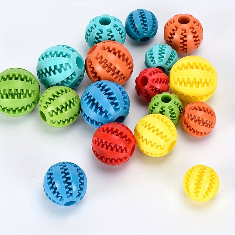 1pc Small Dog Ball Toy, Interactive Stretchy Puppy Chew Toys, Teeth Cleaning Rubber Food Ball Toys, Pet Accessories, Dog Toy Ball, Watermelon Ball, Teething Ball, Anti-bite Rubber Ball, Large And Small Dog Ball Pet Toys