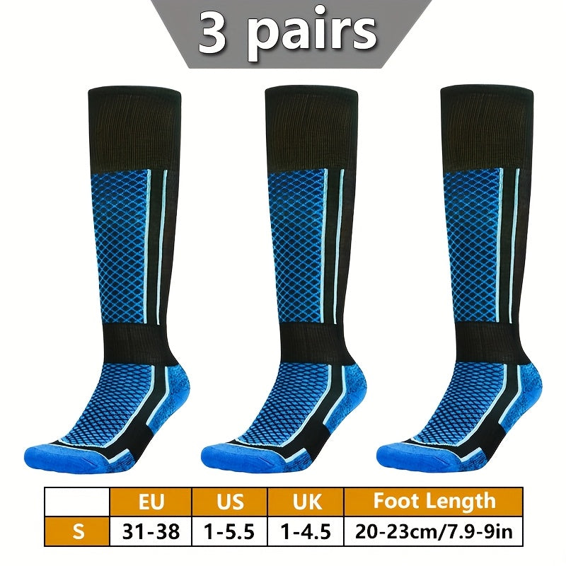 3 Pairs High-Top Thick Sole Men's Socks Women's Socks Equestrian Sports Socks