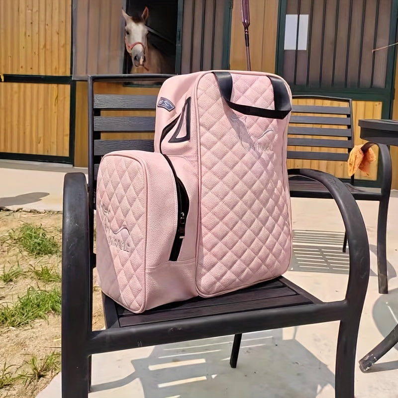 Zaino Attrezzatura Equestre Grande Capacità - PU Multicomparto per Stivali e Casco