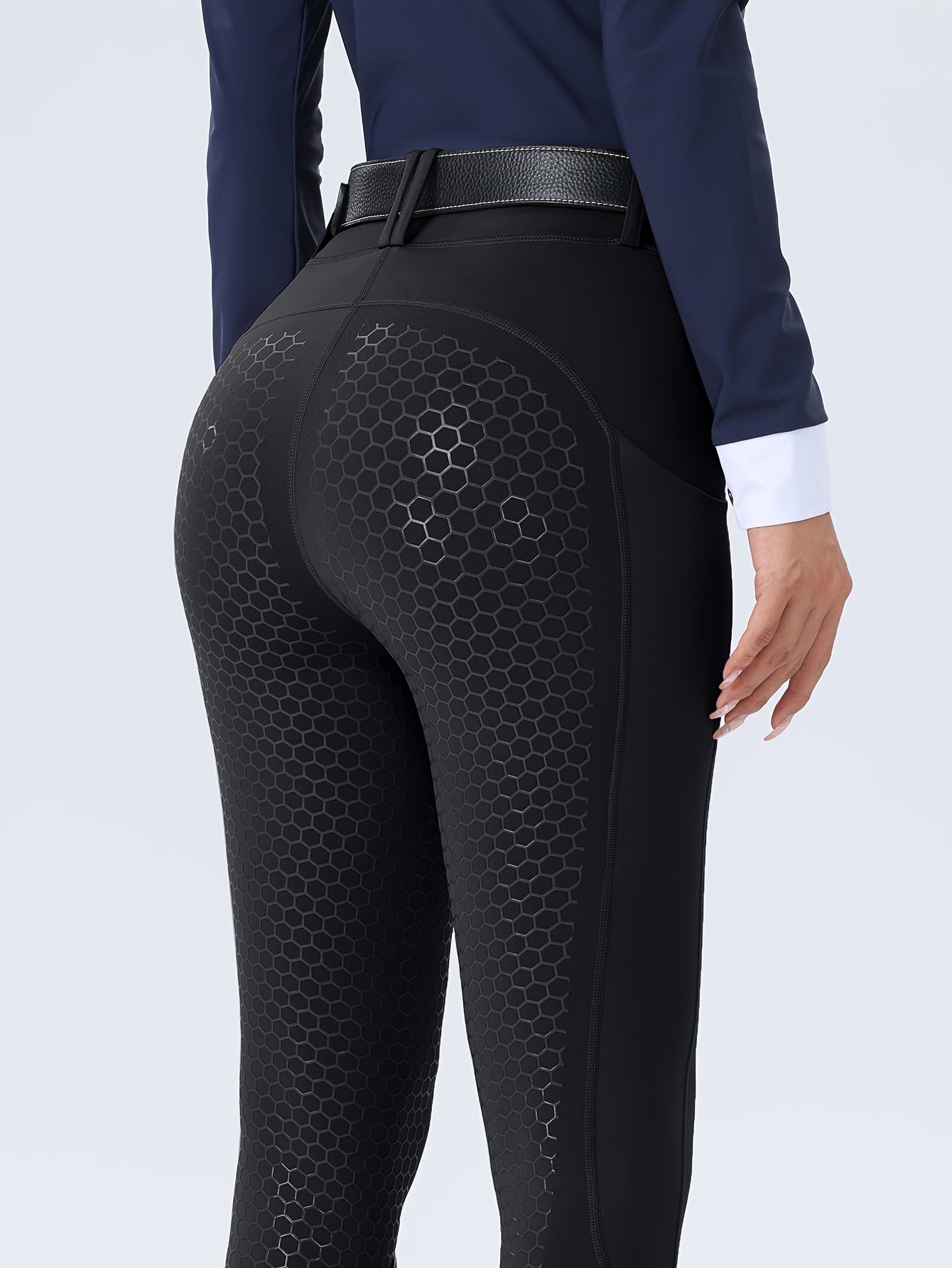 Women's High-Waisted Equestrian Riding Pants - Full Seat Stretch Slim-Fit Bifur Gaps, Durable Machine-Washable Trousers with Pockets for Horseback Riding & All-Season Wear
