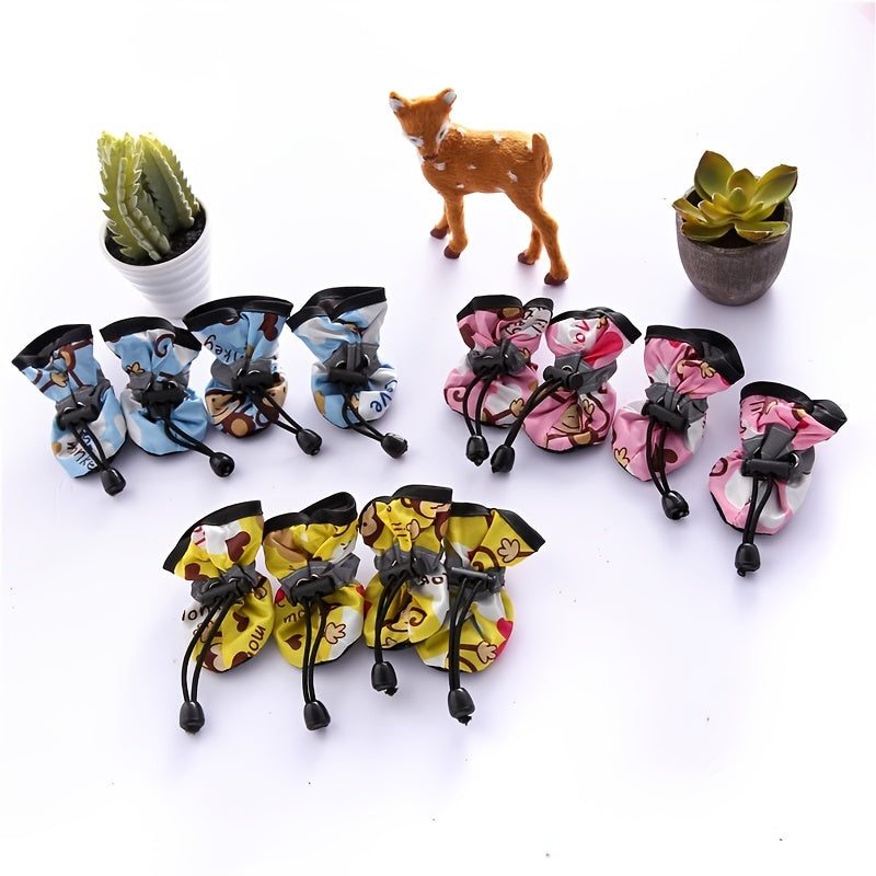 4pcs Water-Resistant Dog Shoes For Small Dogs - Protect Your Pet's Paws And Keep Them Dry Christmas Gift