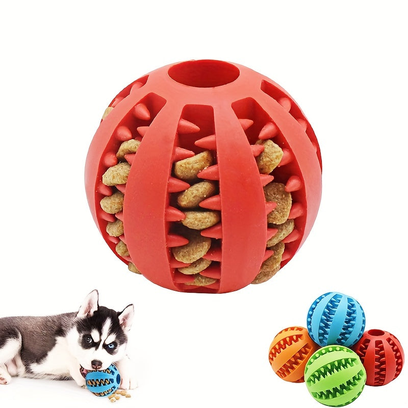 1pc Small Dog Ball Toy, Interactive Stretchy Puppy Chew Toys, Teeth Cleaning Rubber Food Ball Toys, Pet Accessories, Dog Toy Ball, Watermelon Ball, Teething Ball, Anti-bite Rubber Ball, Large And Small Dog Ball Pet Toys