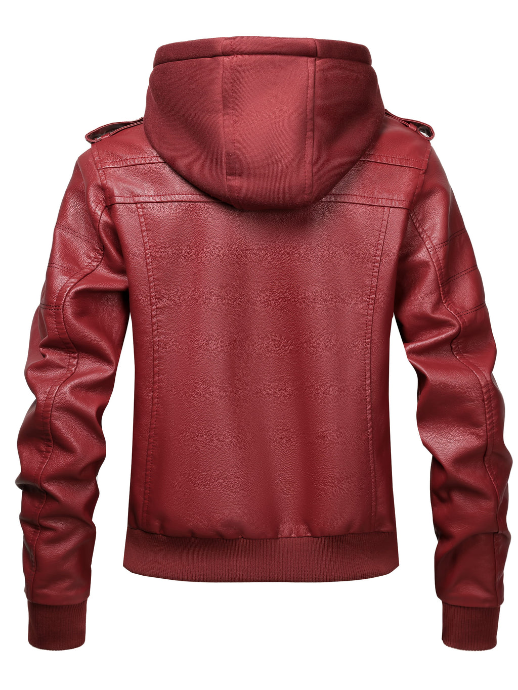 PUPU Women's Retro Leather Jacket - Black Long Sleeve Zipper Front Jacket with Pockets, Machine Washable Casual Outerwear for All Seasons