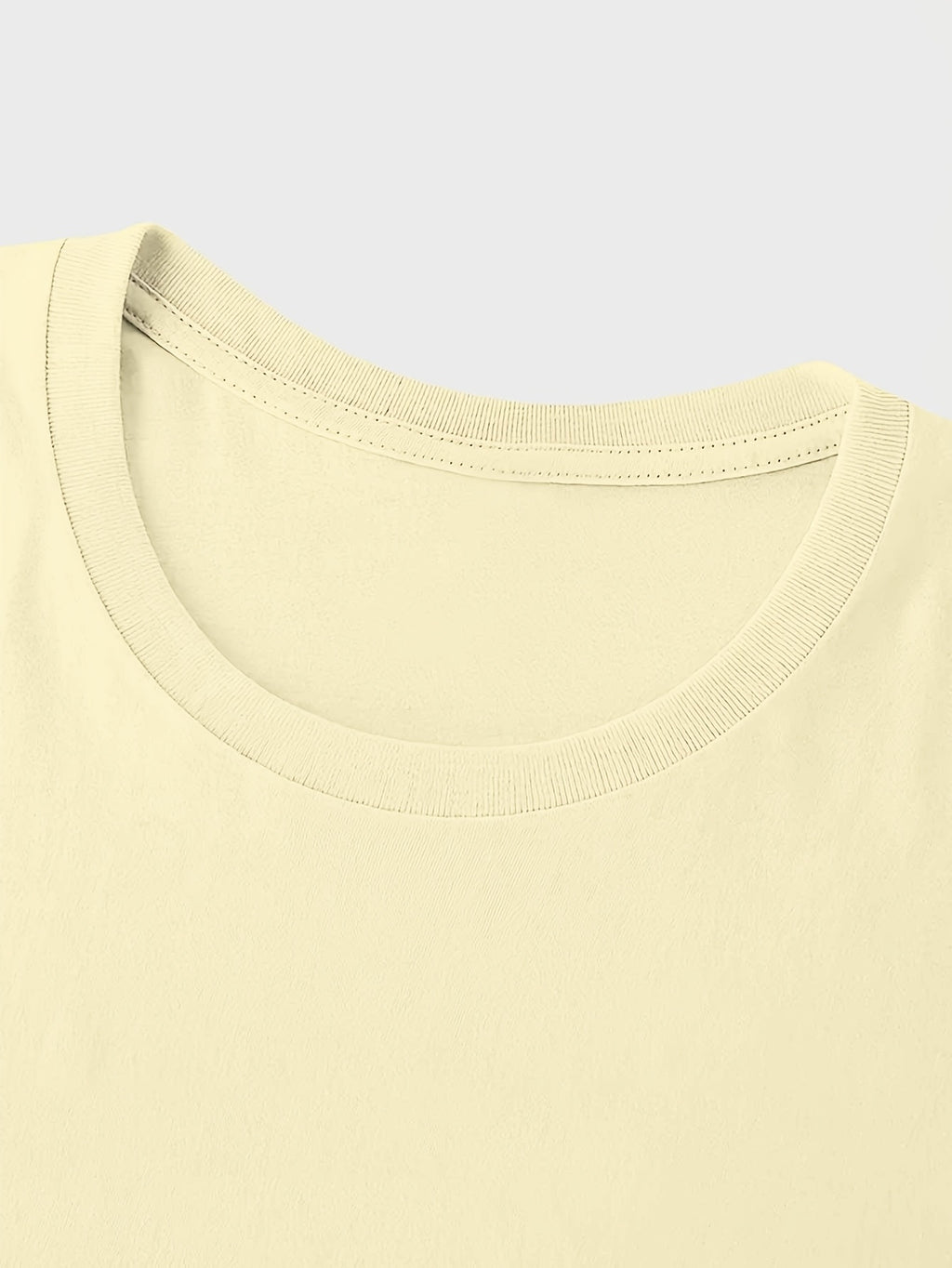 Women's 100% Cotton Long Sleeve T-Shirt - Heartbeat & Galloping Horse Graphic Print, Light Yellow Casual Round Neck Top for Spring/Summer, Machine Washable, Spring Summer Apparel, Unique Graphic Tee, Breathable Fabric, Spring