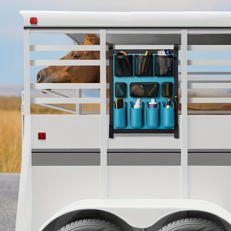 Organizer Attrezzatura Equestre Appendibile - Poliestere Resistente Viola/Blu