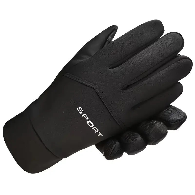 Men'S Winter Outdoor Thermal Gloves - Touchscreen Compatible, Adjustable Drawstring Closure, Breathable Nylon & Polyester Blend, Ideal for Sports, Cycling, and Skiing, Winter Sports Gear | Adjustable Gloves | Durable Gloves,