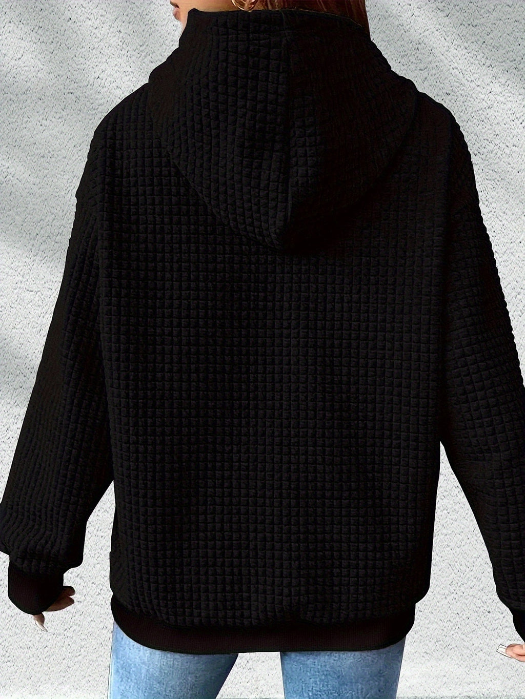 graphic print hoodie, drawstring casual hooded sweatshirt for winter & fall, Women's clothing, Loungewear, Winter Fashion, Urban Style, Geometric Pattern, Cozy Fabric, Quality Stitching, Unisex Style, Printed Hoodie, Women's