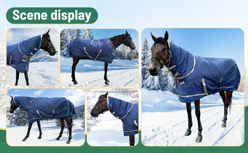 Coperta Invernale Outdoor Cavallo con Protezione Coda - Antivento Regolabile