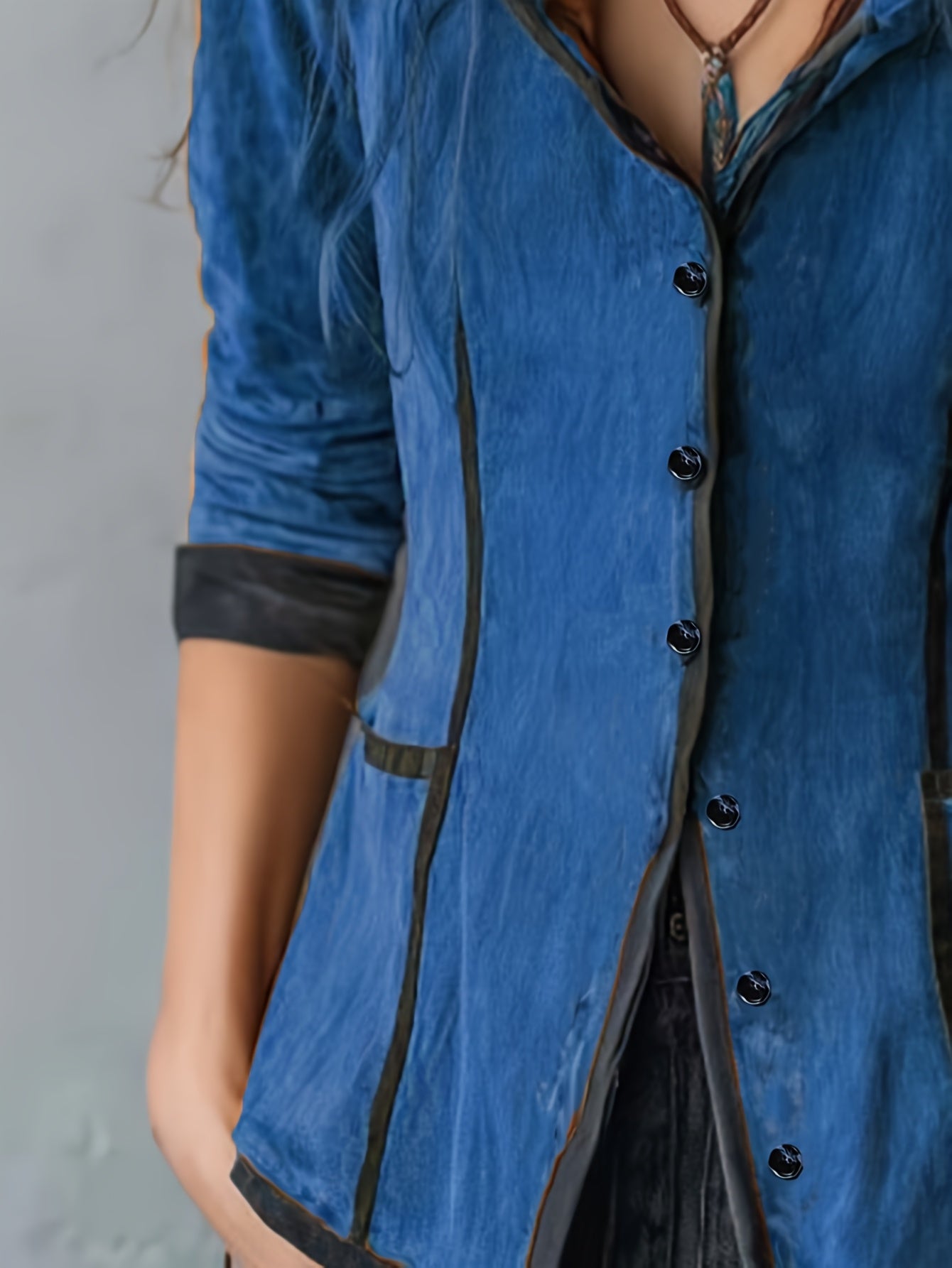 Women's Western Vintage Jacket - Hooded Long Coat with Contrast collar & buttons, All-Season Brown Outerwear for Casual Formal Events - LL168, Versatile Layering, Classic Silhouette, Refined Finish, Fashionconscious Women