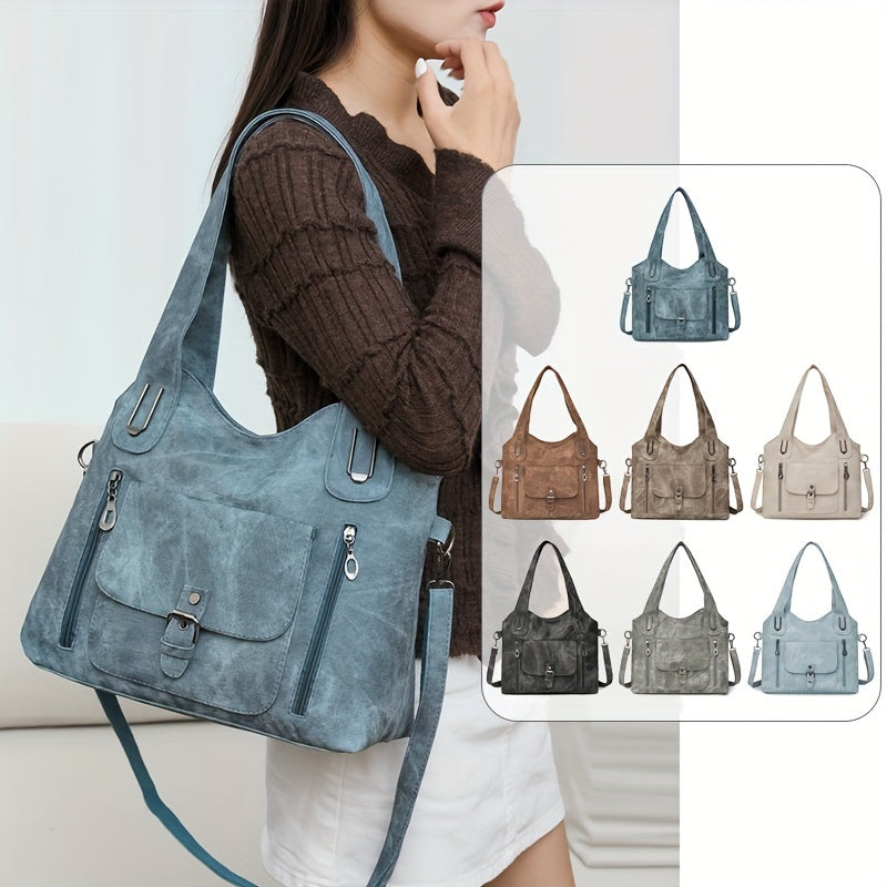 Retro Women's Shoulder Bag Soft Material Tote Bag Detachable Strap Suitable for Daily Matching or Work