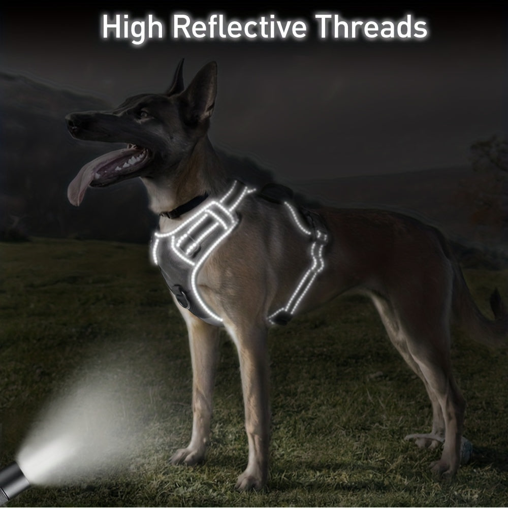 JOYTALE Dog Harness and Leash set,No Pull Adjustable Reflective Oxford Dog Harness Easy Control Medium Large Dog Harness with A Free Heavy Duty 152.4cm Dog Leash