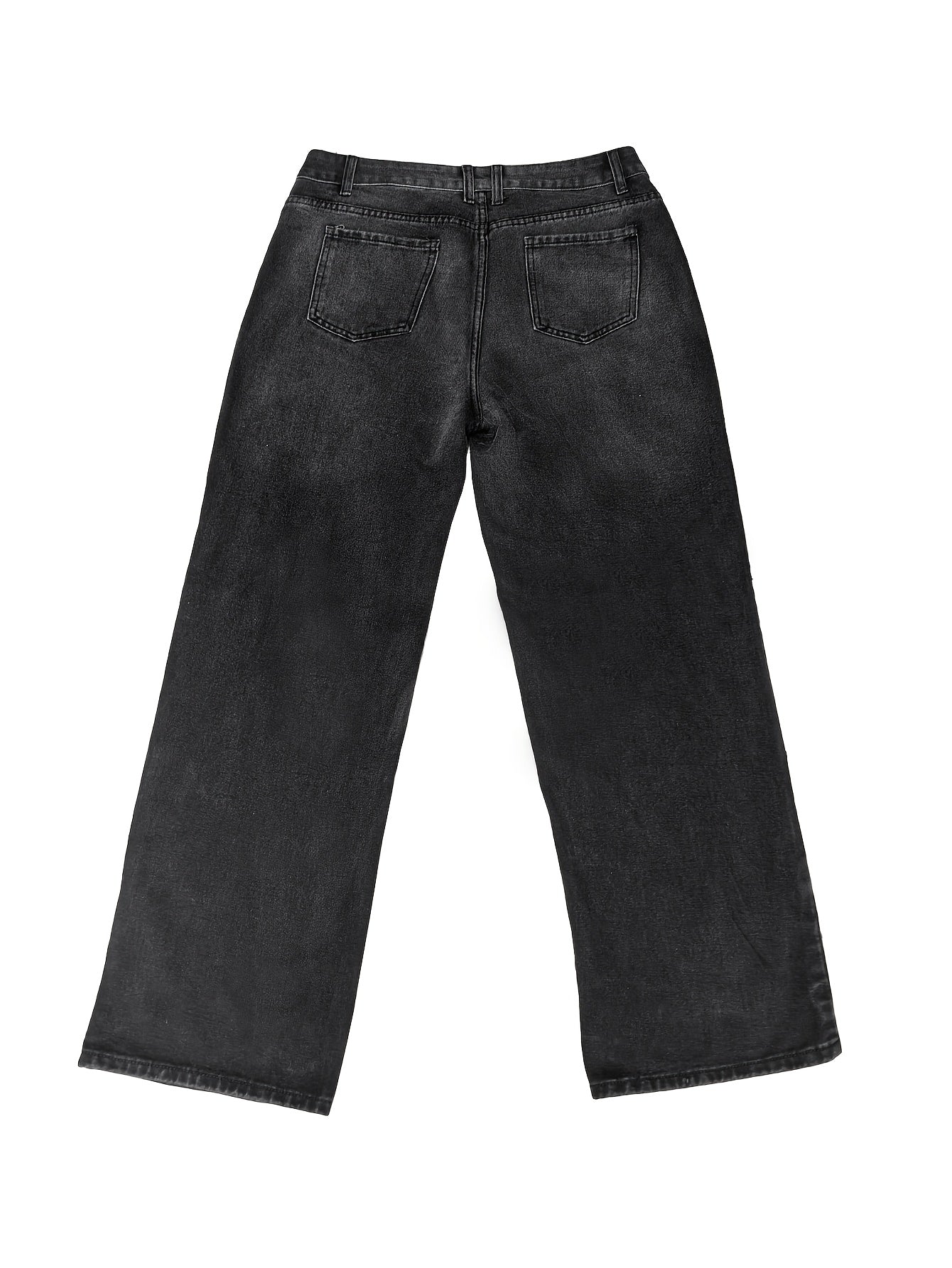 Women'S Y2K Vintage Washed Denim Jeans - Low-Rise Baggy Straight-Leg Pants, Non-Stretch Comfort Fit for Casual & Streetwear, Retro 90s Style, Light Blue, Button Closure, All-Season Wear, Casual Attire Jeans | Vintage Washed J