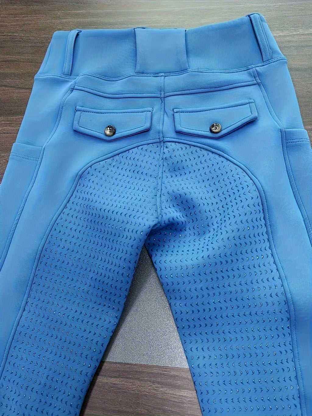 High-Elasticity Brushed Fabric Equestrian Pants with Silicone Grip, All-Season Horse Riding Tights with Pockets, Breathable and Durable
