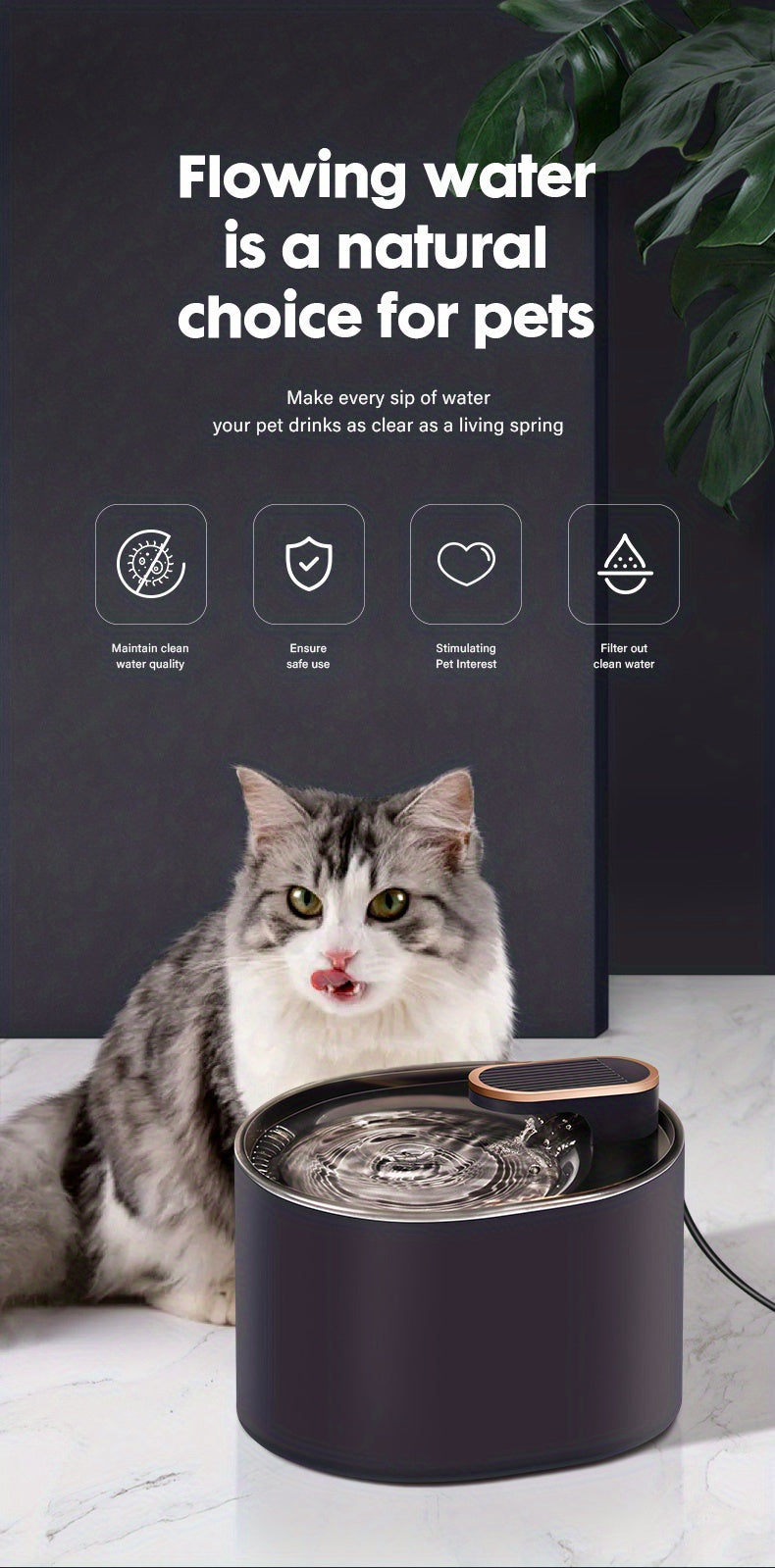 Automatic Pet Water Fountain Cat Dog Water Fountain Automatic Water Dispenser For Dogs Cats, Cat Dog Supplies