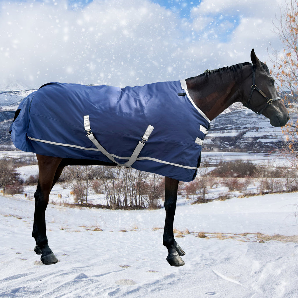 Coperta Invernale Outdoor Cavallo con Protezione Coda - Antivento Regolabile