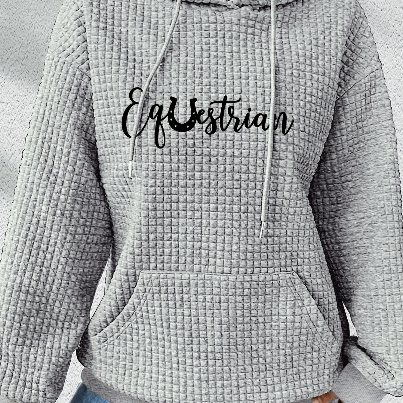 Women's Hoodie - Black with White Cursive Lettering - Hooded Sweatshirt for Horseback Riding, Fall/Winter Casual Pullover - Machine Washable Apparel for Riding Lessons, Shows & Casual Attire, Horse Accessories, Fall Winter We