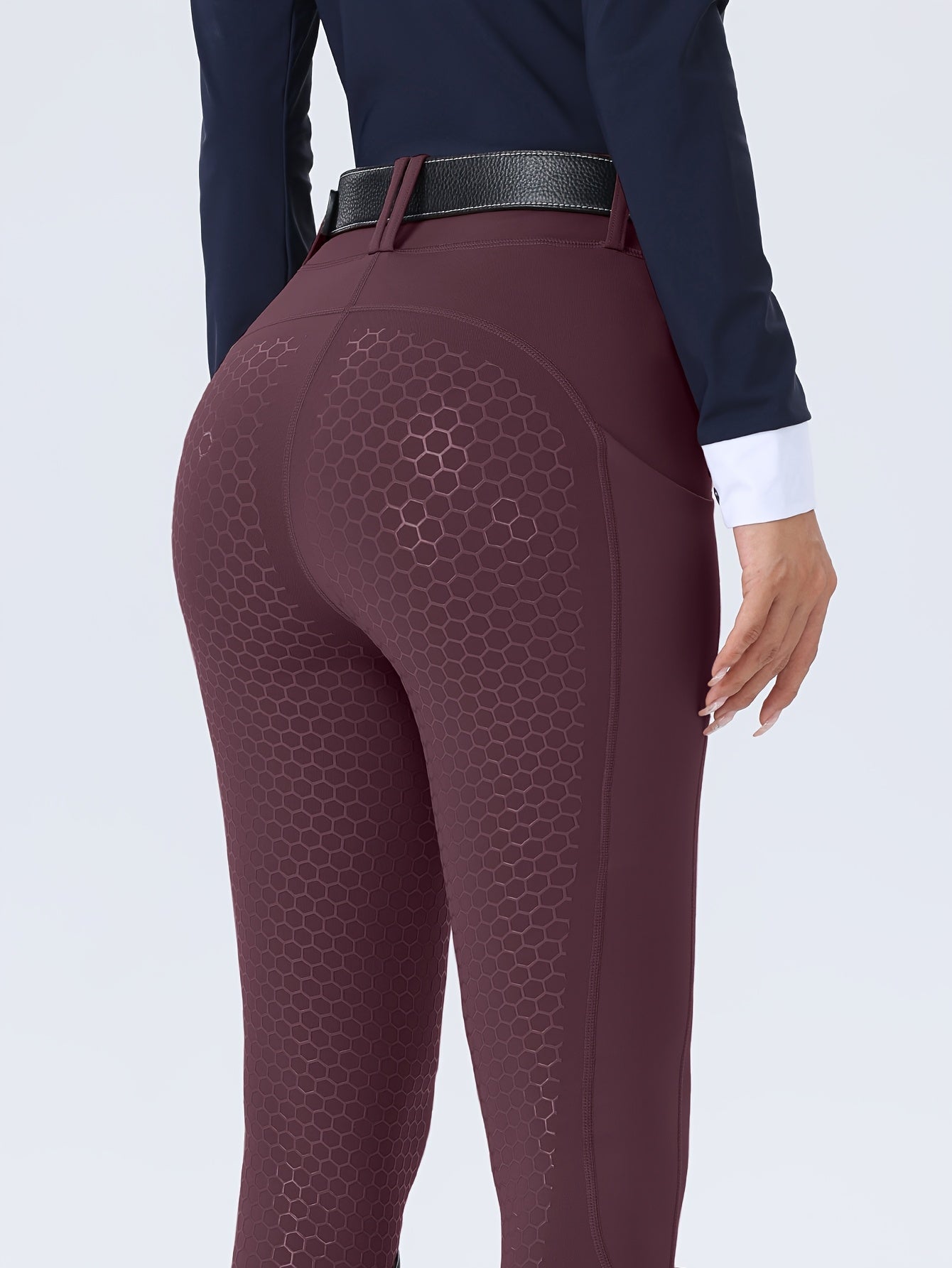 Women's High-Waisted Equestrian Riding Pants - Full Seat Stretch Slim-Fit Bifur Gaps, Durable Machine-Washable Trousers with Pockets for Horseback Riding & All-Season Wear