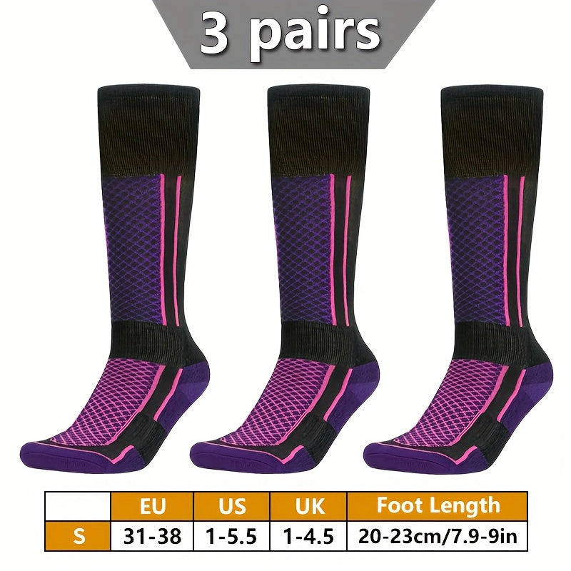 3 Pairs High-Top Thick Sole Men's Socks Women's Socks Equestrian Sports Socks