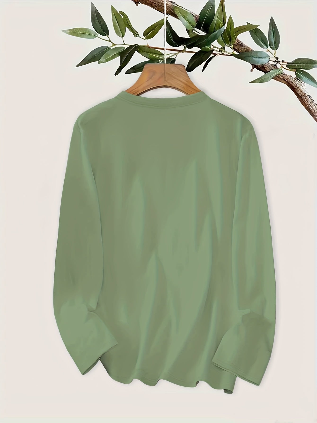 Women's 100% Cotton Long Sleeve T-Shirt - Heartbeat & Galloping Horse Graphic Print, Light Yellow Casual Round Neck Top for Spring/Summer, Machine Washable, Spring Summer Apparel, Unique Graphic Tee, Breathable Fabric, Spring