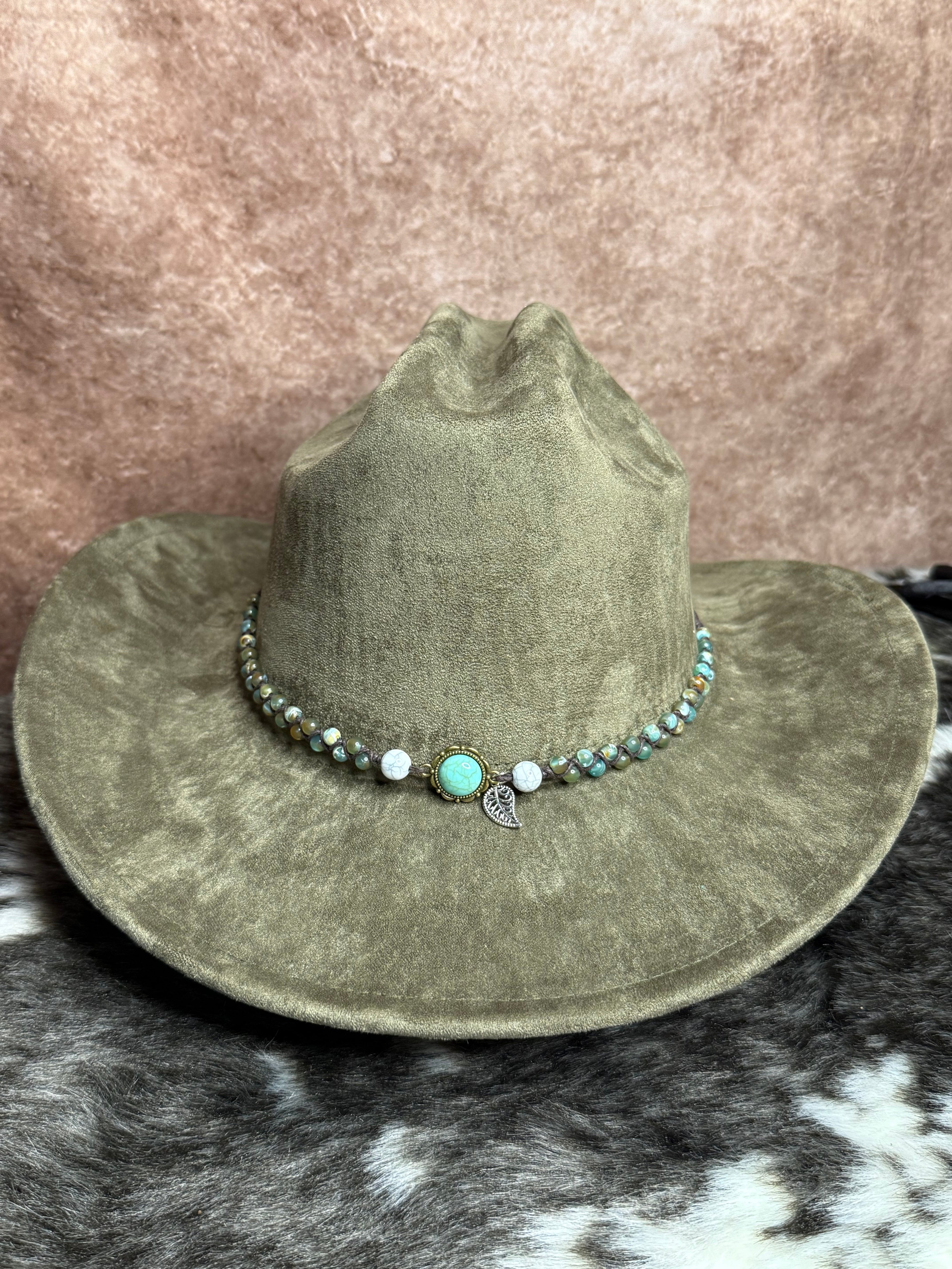 Premium Suede Cowboy Hat - Gold Design with Decorative Colorful Accents