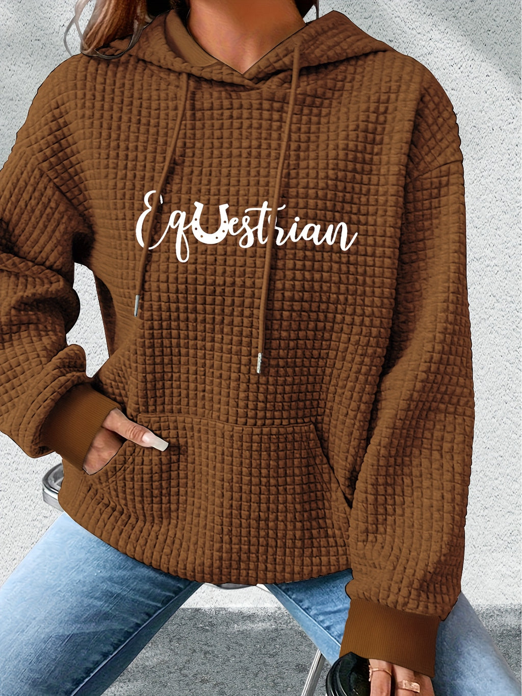 Women's Hoodie - Black with White Cursive Lettering - Hooded Sweatshirt for Horseback Riding, Fall/Winter Casual Pullover - Machine Washable Apparel for Riding Lessons, Shows & Casual Attire, Horse Accessories, Fall Winter We