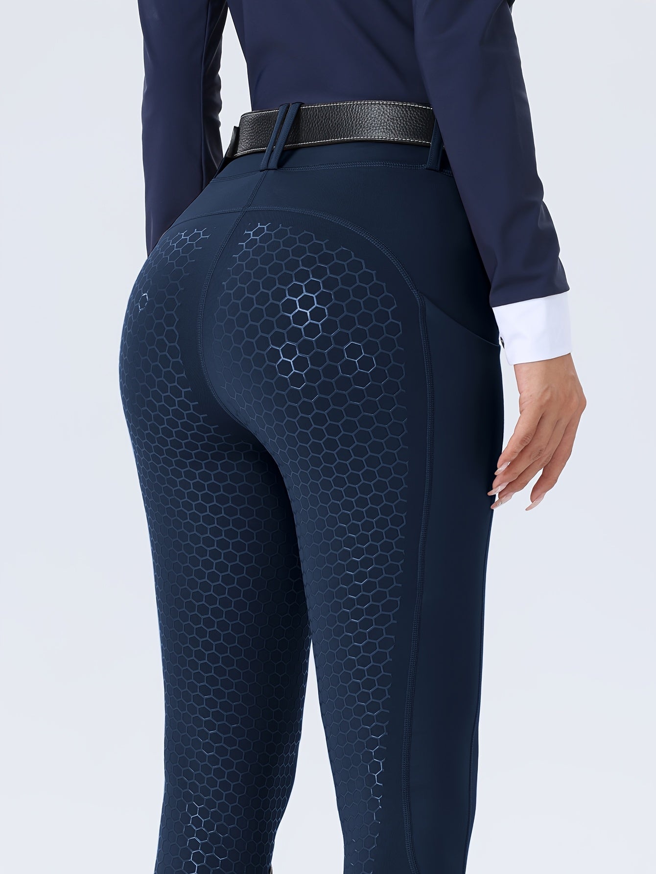 Women's High-Waisted Equestrian Riding Pants - Full Seat Stretch Slim-Fit Bifur Gaps, Durable Machine-Washable Trousers with Pockets for Horseback Riding & All-Season Wear