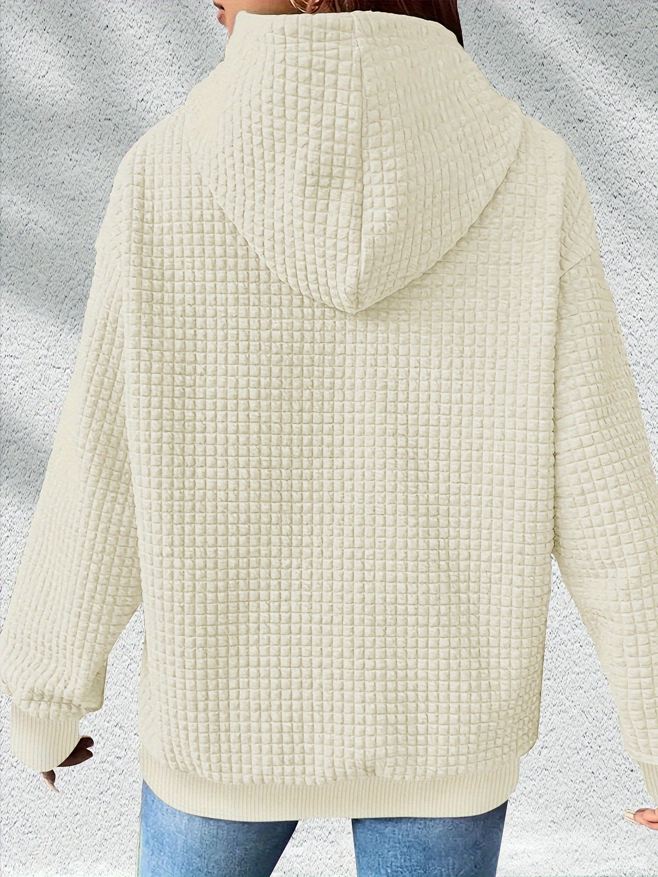 graphic print hoodie, drawstring casual hooded sweatshirt for winter & fall, Women's clothing, Loungewear, Winter Fashion, Urban Style, Geometric Pattern, Cozy Fabric, Quality Stitching, Unisex Style, Printed Hoodie, Women's