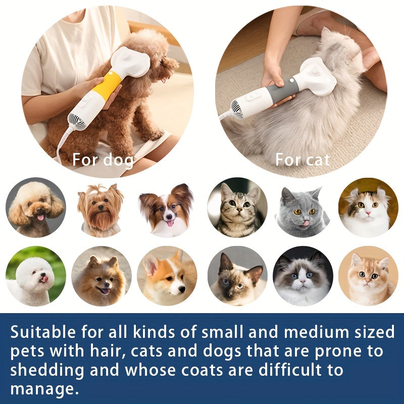 Pet Grooming Blow Dryer for Cats And Dogs, 3 Speed Wind Control, 3 Blowing Modes, 220-240V with Type C Plug, No Battery Required, Professional Pet Hair Remover Comb, Cat And Dog Fur Brush, Pet Beauty Styling Tool