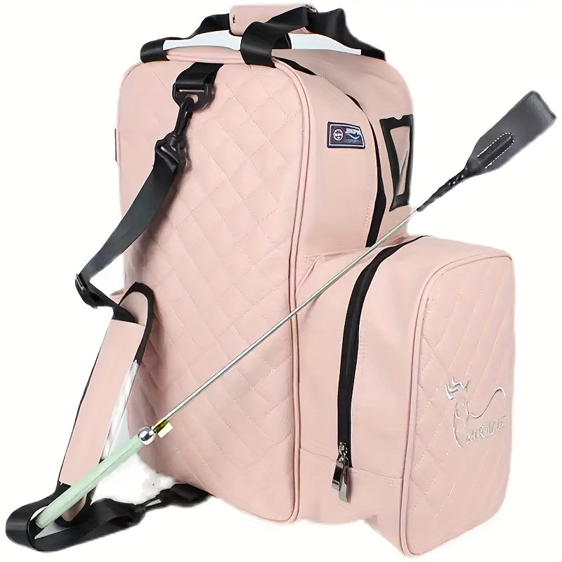 Zaino Attrezzatura Equestre Grande Capacità - PU Multicomparto per Stivali e Casco