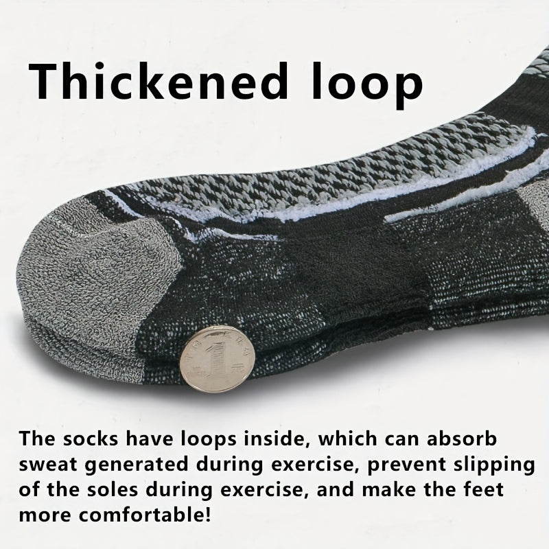 3 Pairs High-Top Thick Sole Men's Socks Women's Socks Equestrian Sports Socks