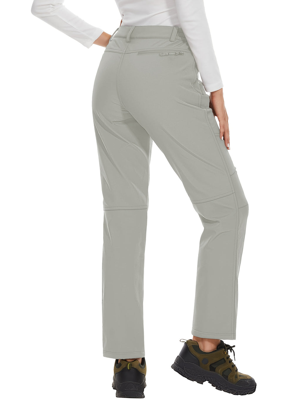 Women'S Thermal Insulated Fleece-Lined Softshell Ski Pants - Winter Warm Hiking Pants with Full-Length Zipper Closure, Snow Skiing Pants for Skiing, Hiking, Outdoor Activities - All-season Casual Outdoor Wear, Hiking Gear, Du