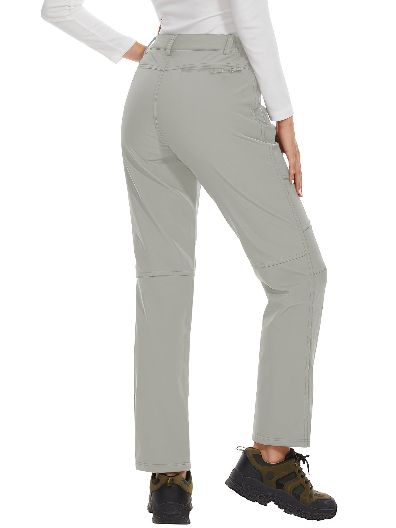 Women'S Thermal Insulated Fleece-Lined Softshell Ski Pants - Winter Warm Hiking Pants with Full-Length Zipper Closure, Snow Skiing Pants for Skiing, Hiking, Outdoor Activities - All-season Casual Outdoor Wear, Hiking Gear, Du