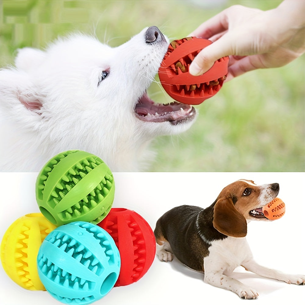 1pc Small Dog Ball Toy, Interactive Stretchy Puppy Chew Toys, Teeth Cleaning Rubber Food Ball Toys, Pet Accessories, Dog Toy Ball, Watermelon Ball, Teething Ball, Anti-bite Rubber Ball, Large And Small Dog Ball Pet Toys