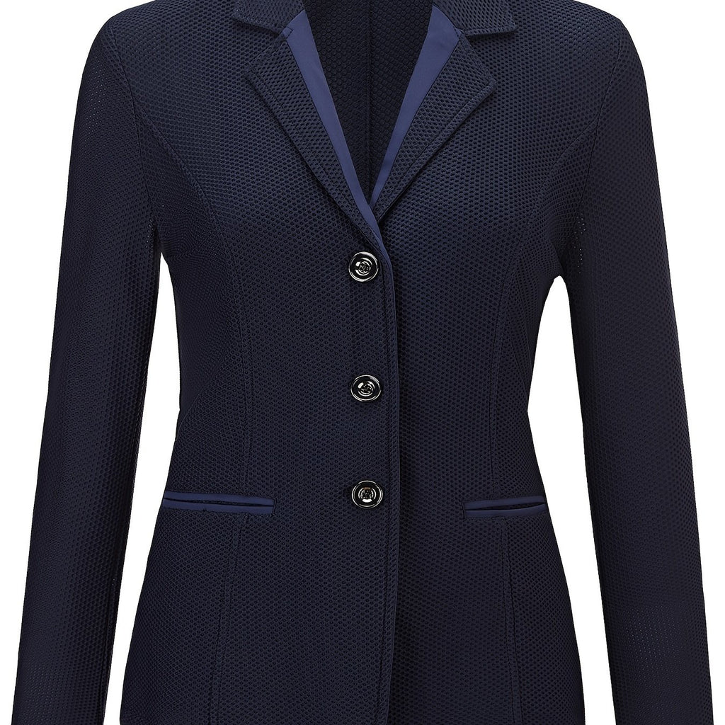 Elegant Women's Equestrian Jacket - Breathable, Lightweight & Stretchy Mesh Fabric, Long Sleeve, Button-Up Riding Coat for Spring/Summer