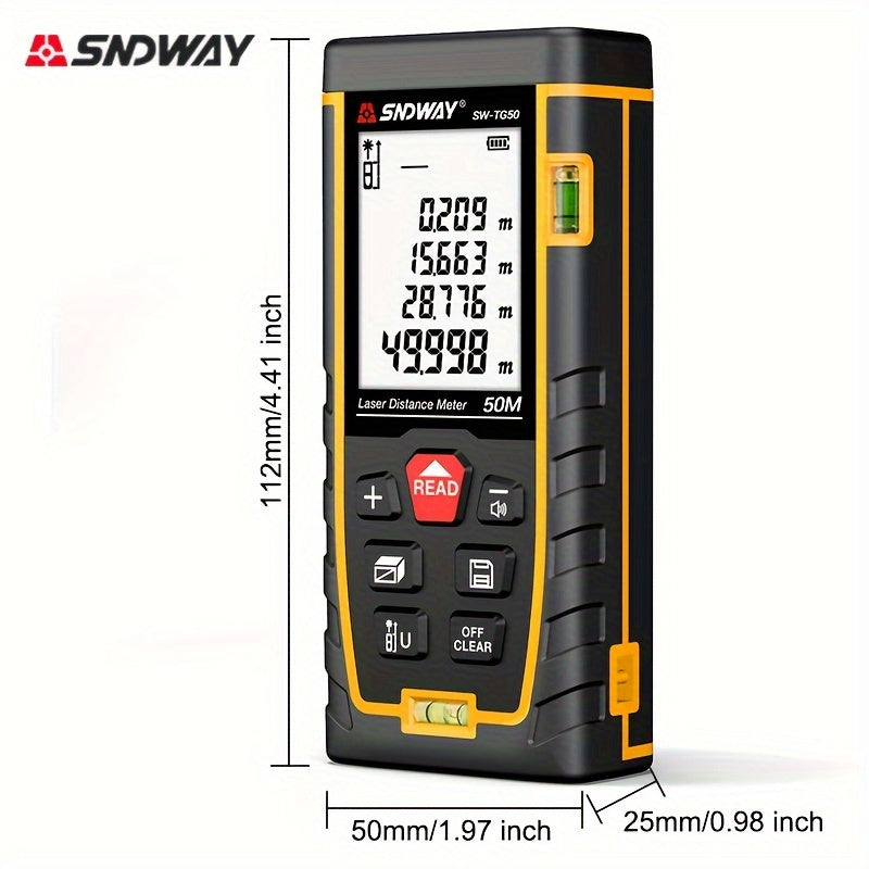 Sndway Laser Distance Meter Digital Trena Laser Tape Range Finder Build Measure Device Elecctronic Ruler Laser Tape Measure Roulette Without 1.5V AAA Battery