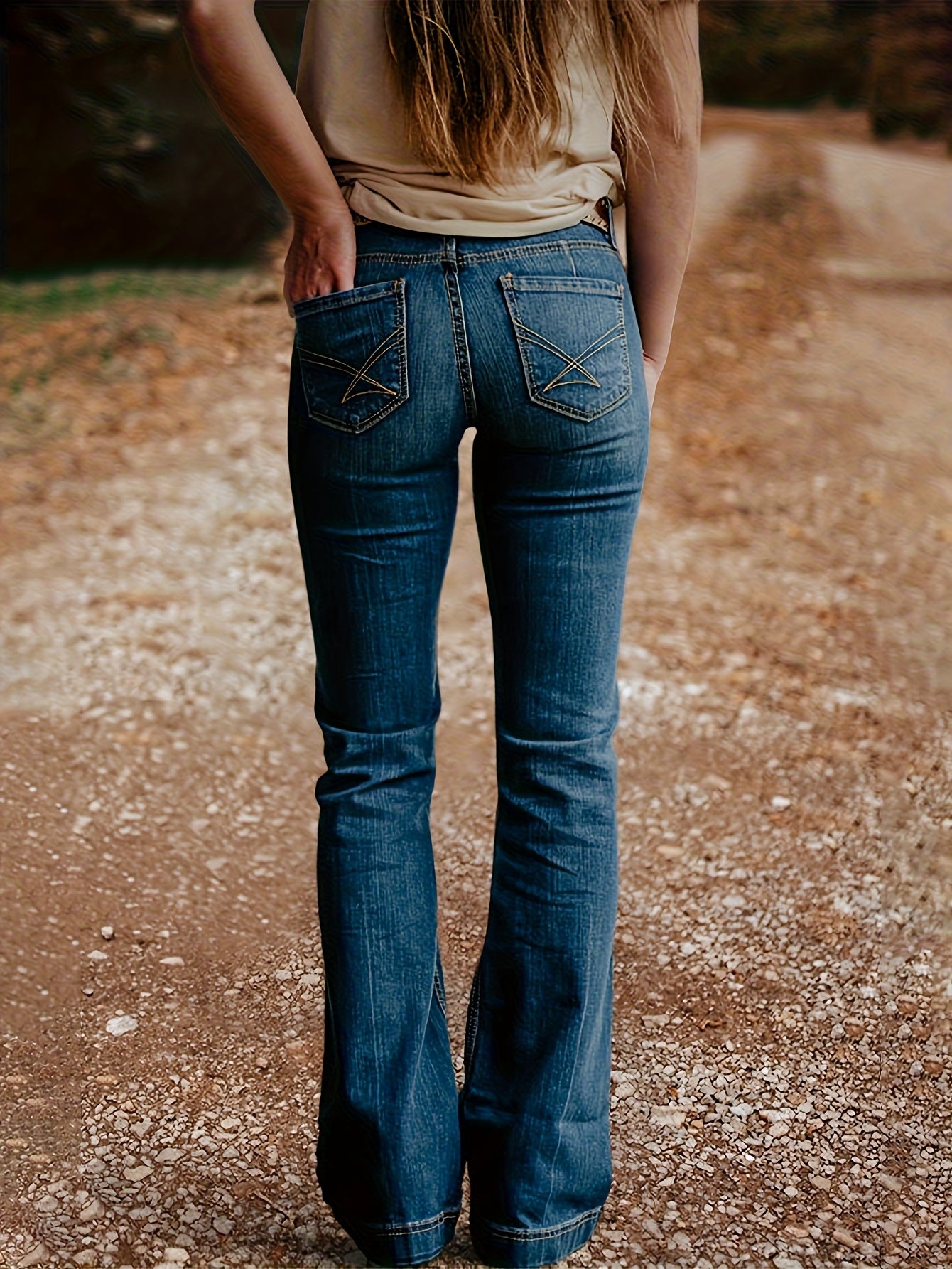 AW25 Women'S Vintage Washed High-Waist Straight-Leg Jeans - Elegant Solid Color Denim with Medium Stretch, Comfortable All-Season Wear, Everyday Denim|Straight Leg Jeans|Washed Denim Finish